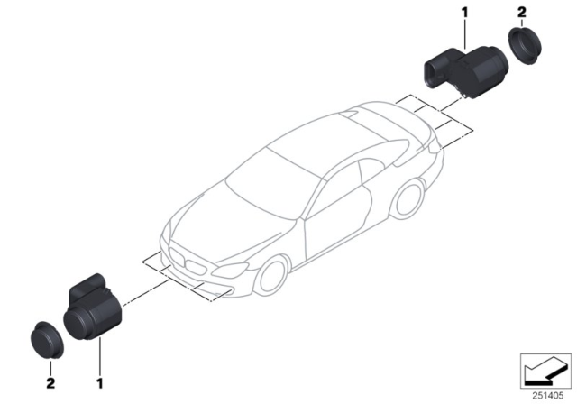 2012 BMW M6 Ultrasonic-Sensor Diagram