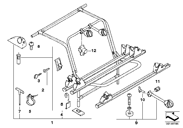 2002 BMW X5 Rear Carrier Diagram 1