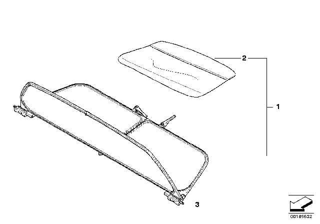 2007 BMW 650i Wind Deflector Diagram