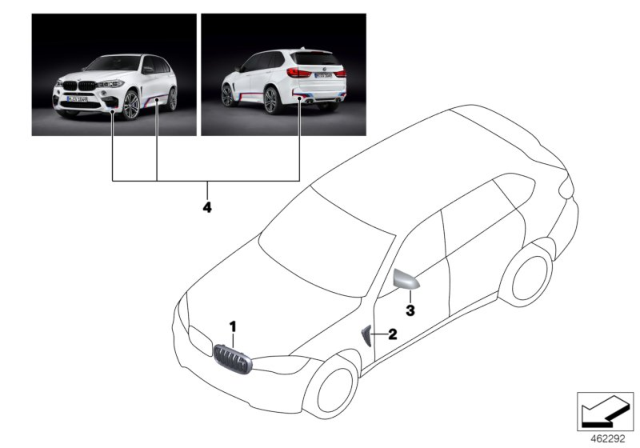 2015 BMW X5 M M Performance Aerodynamics Accessories Diagram 2