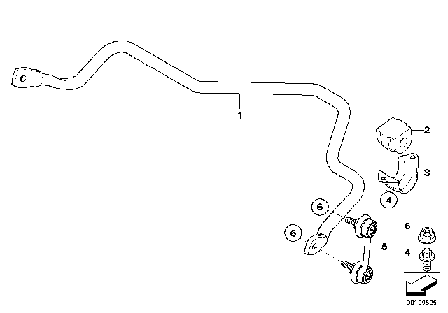 2004 BMW X3 Stabilizer, Rear Diagram for 33503413000