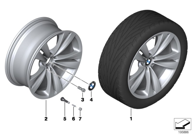 2012 BMW 750Li BMW LA Wheel, Double Spoke Diagram 2