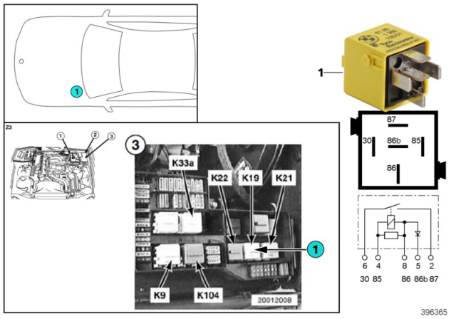 2002 BMW Z3 Relay, A/C Compressor Diagram