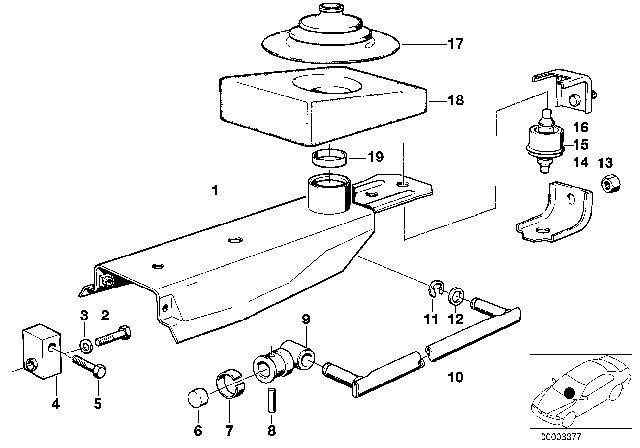 1985 BMW 535i Selector Rod Diagram for 25111220561