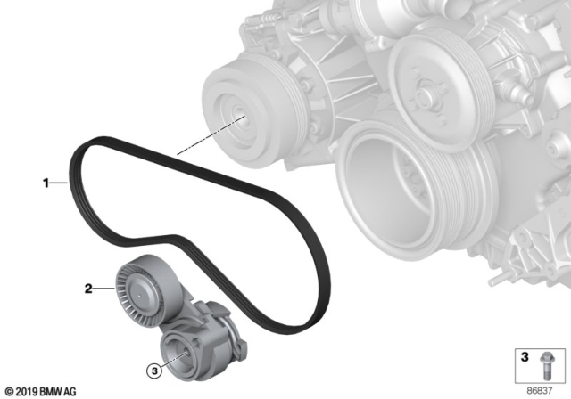 2010 BMW 650i Belt Drive Climate Compressor Diagram