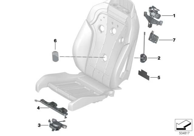 2020 BMW 840i xDrive Seat, Front, Electrical System & Drives Diagram