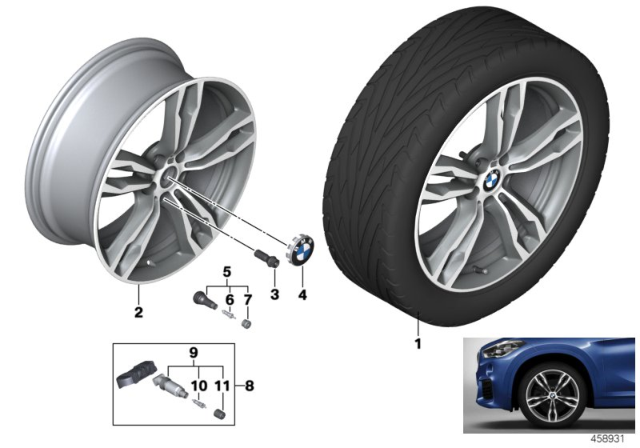 2020 BMW X2 BMW LM Wheel M Double Spoke Diagram 2