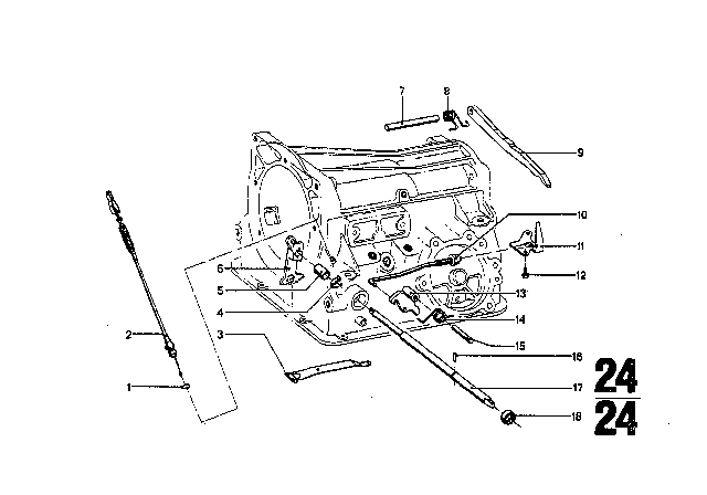 1971 BMW 3.0CS Gear Shift / Parking Lock (Bw 65) Diagram 1
