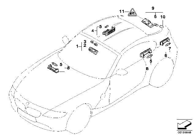 2008 BMW Z4 M Various Lamps Diagram