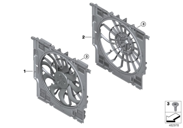 2020 BMW X4 M FAN HOUSING WITH FAN Diagram for 17118642752