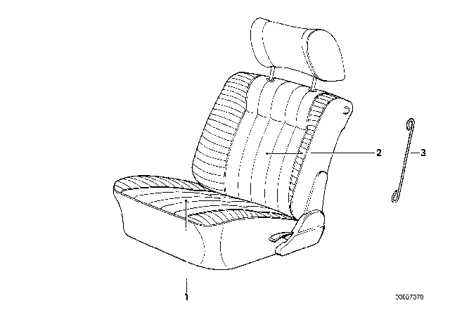 1992 BMW 750iL Seat Cover Front Diagram
