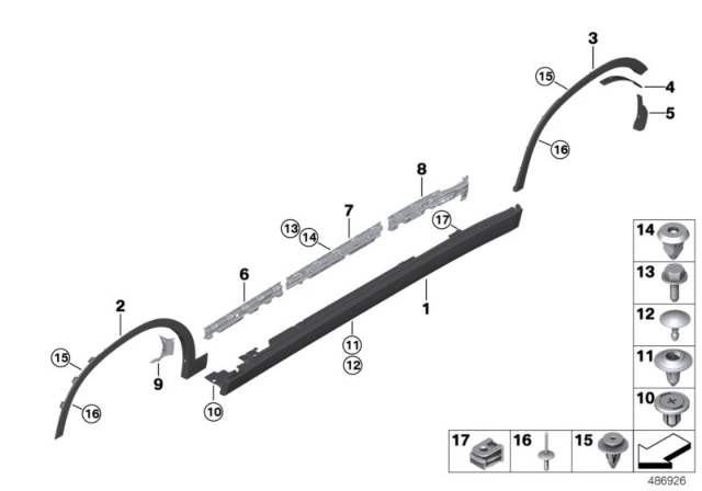 2019 BMW X2 Supporting Strip, Side Sill, Middle Left Diagram for 51777426449