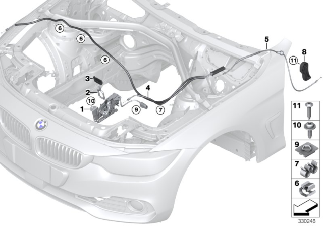 2016 BMW 428i xDrive Engine Bonnet, Closing System Diagram