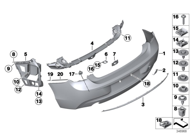 2015 BMW 228i Trim Panel, Rear Diagram
