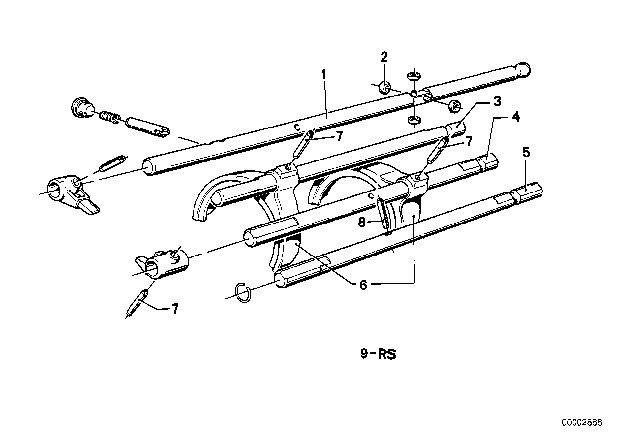 1978 BMW 320i Inner Gear Shifting Parts (Getrag 242) Diagram 2