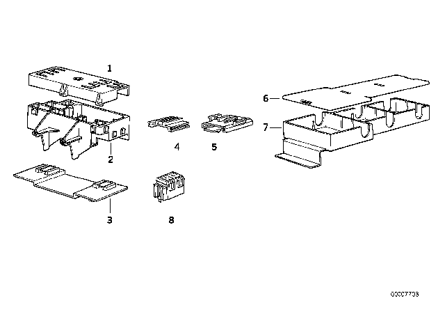 1994 BMW 750iL Single Components For Rear Carrier Diagram