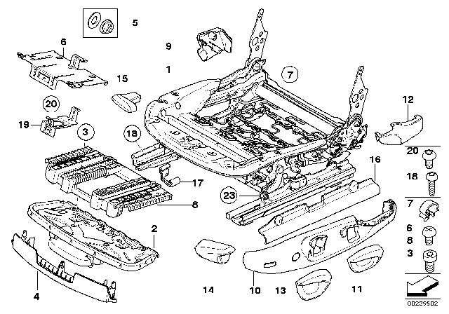 2011 BMW M3 Front Seat Rail Diagram 2