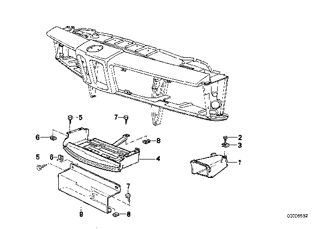 1988 BMW M6 Air Duct Diagram for 51712230000