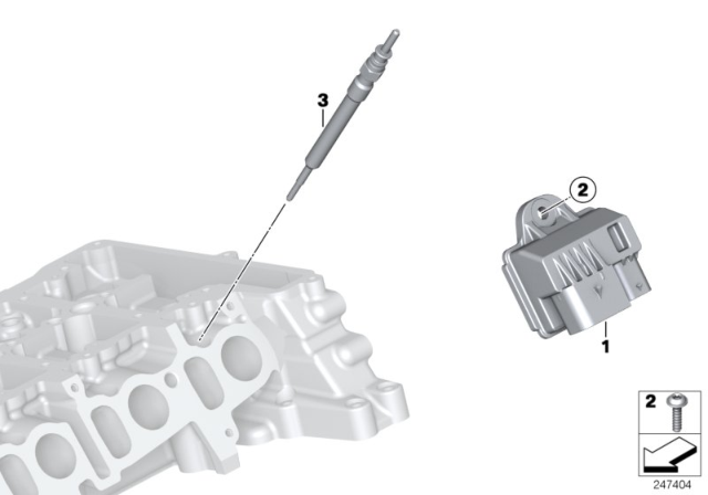 2014 BMW 328d Glow Plug Unit Diagram