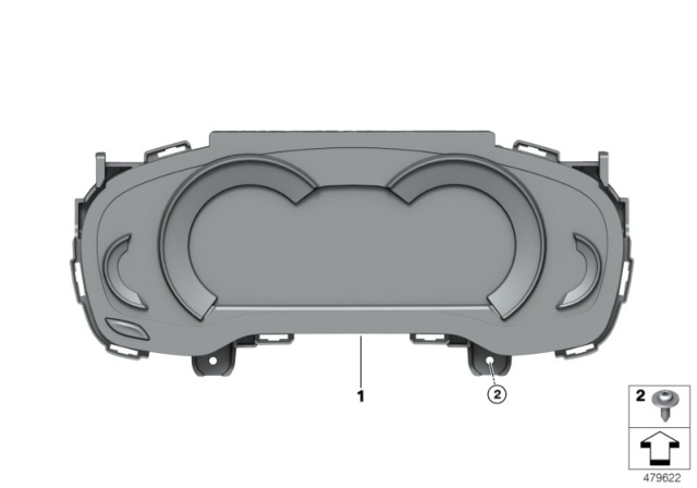 2019 BMW X4 Instrument Cluster Mid With Hud Diagram 1