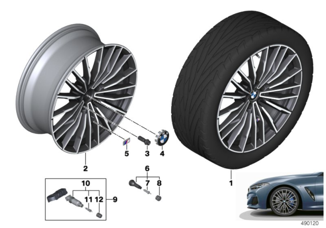 2020 BMW 840i xDrive BMW LA Wheel, Multi-Spoke Diagram 2