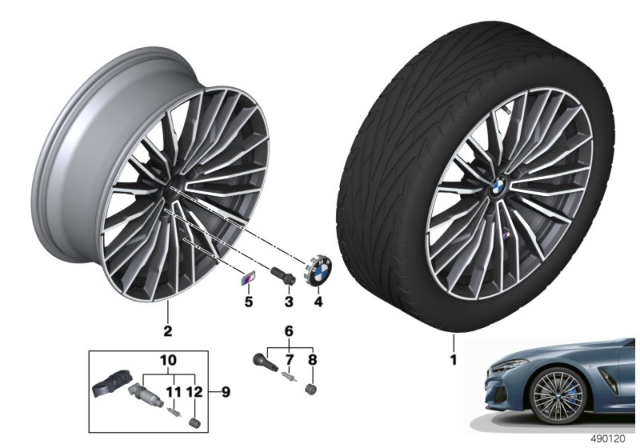 2019 BMW M850i xDrive BMW LA Wheel, Multi-Spoke Diagram 2