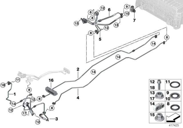 2016 BMW X5 Refrigerant Lines, Underfloor Diagram