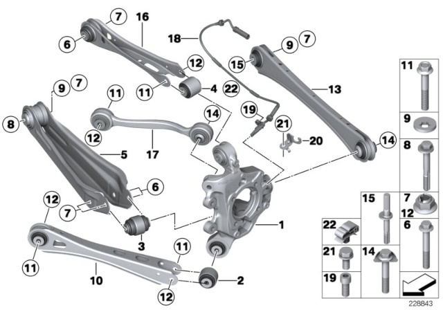 Rear Axle Support Wheel Suspension 2015 BMW X3 SDrive28i F25 
