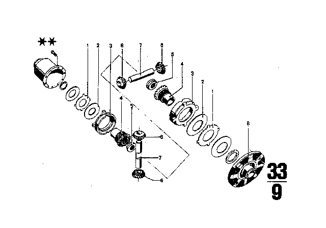 1972 BMW 3.0CS Limited Slip Differential Unit - Single Parts Diagram 3