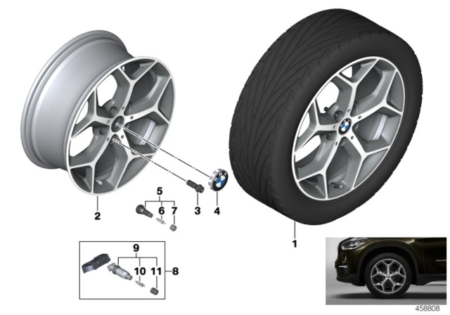 2019 BMW X1 Disc Wheel, Light Alloy, Orbitgrey Diagram for 36116856070