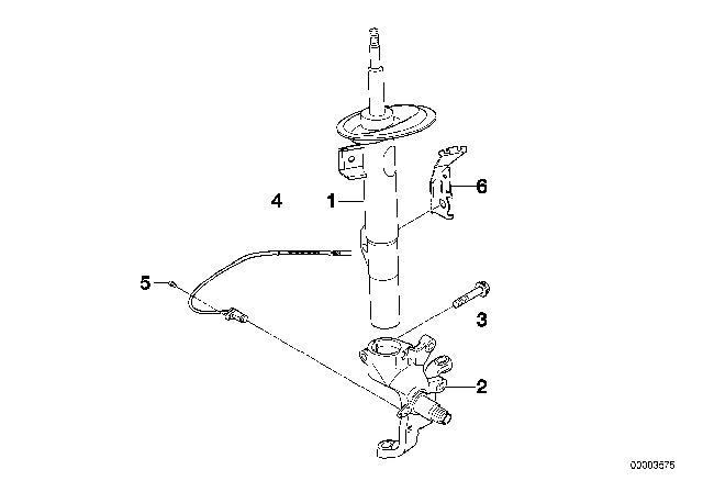 2000 BMW 750iL Front Left/Right Abs Wheel Speed Sensor Diagram for 34526756373