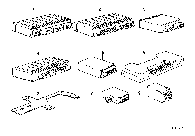 1991 BMW M5 Body Control Units And Modules Diagram