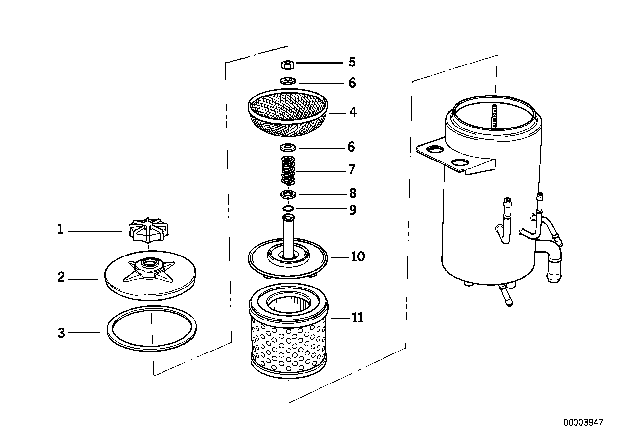 1997 BMW 740i Oil Carrier Levelling Device / Single Parts Diagram