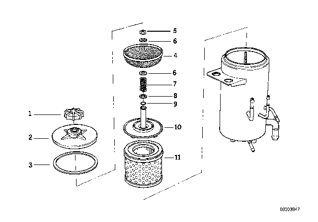 2000 BMW 740iL Oil Carrier Levelling Device / Single Parts Diagram