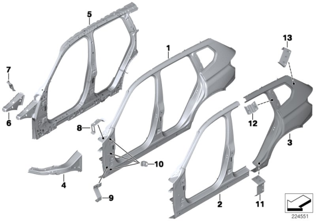 2016 BMW X3 Bulkhead Plate, A-Pillar Right Diagram for 41117267242