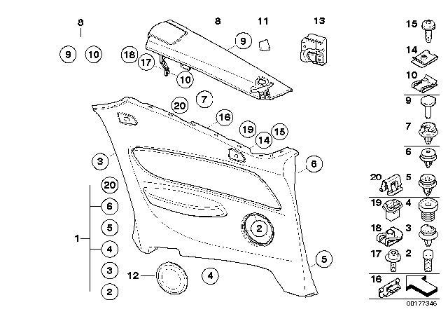 2008 BMW 135i Crash Pad, Right Diagram for 51439147812