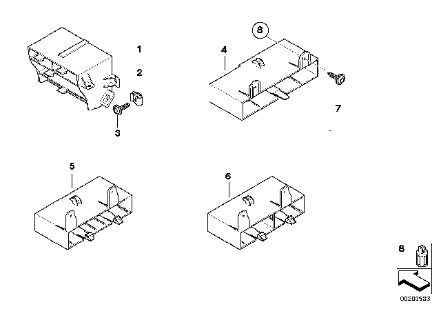 2008 BMW 328i Bracket For Body Control Units And Modules Diagram