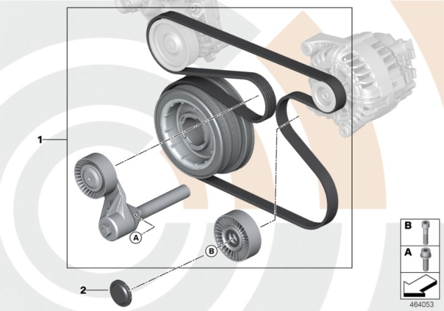 2010 BMW X5 Repair Kit, Belt Drives, Value Line Diagram