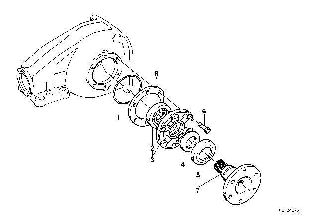 1981 BMW 320i Drive Flange Suspension / Gasket Diagram 2