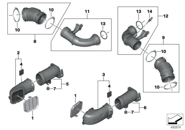 2019 BMW M850i xDrive Air Ducts Diagram