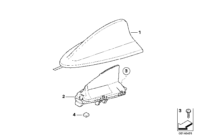 2008 BMW 328xi Single Parts, Antenna Diagram