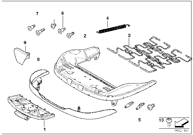 2007 BMW X3 Elastic Mat Diagram for 52108099027