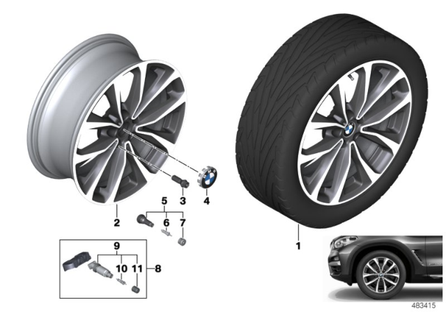 2020 BMW X3 BMW LM Rad V-Speicher Diagram 2