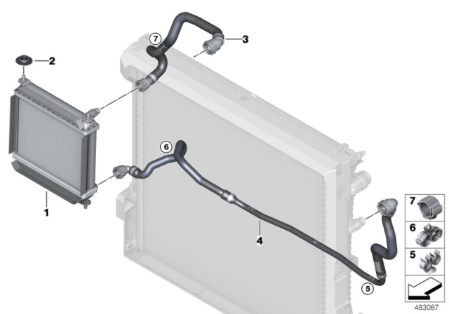 2019 BMW X3 External Radiator Diagram