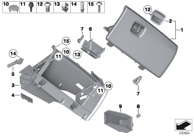 2011 BMW 750i Glove Box Diagram