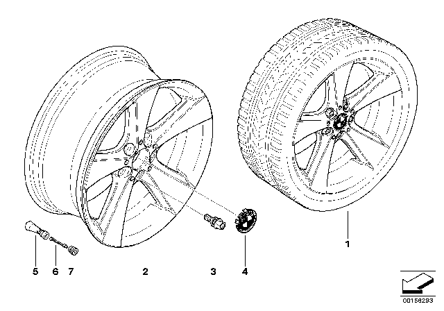 2011 BMW X6 BMW Light Alloy Wheel, Spider Spoke Diagram