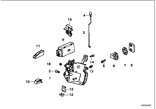 1993 BMW 325i Right Micro Switch Door Catch Diagram for 51218208424