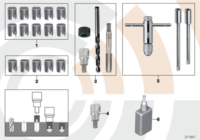 2008 BMW 328xi Repair Kit, Thread Repair Diagram 1