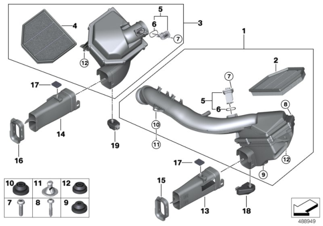 2020 BMW M2 Intake Silencer / Filter Cartridge Diagram