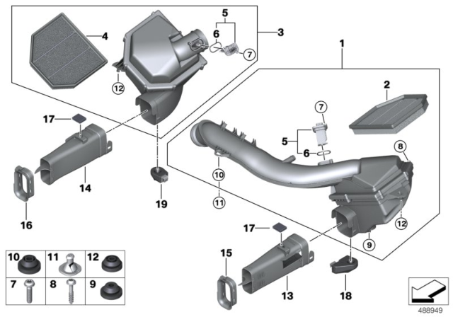 2019 BMW M2 Intake Silencer / Filter Cartridge Diagram